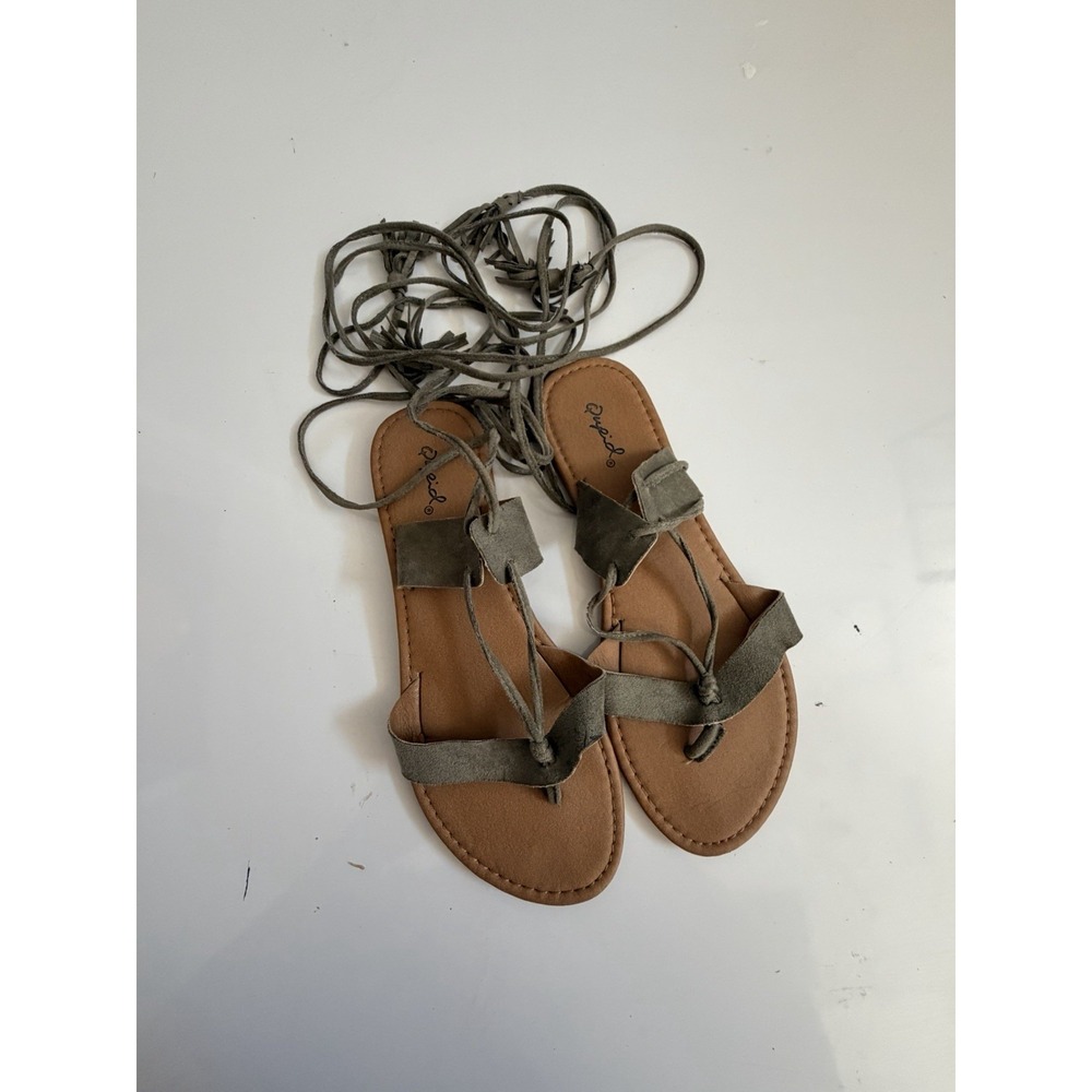 Qupid Gladiator Leather Sandals Sz 7